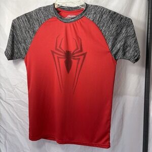 Marvel Ultimate Spider-Man Athletic T-shirts Men's Small Red Grey Raglan Sleeve